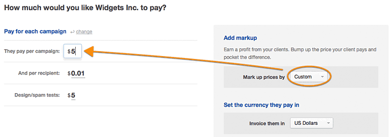 mark up client prices campaign monitor